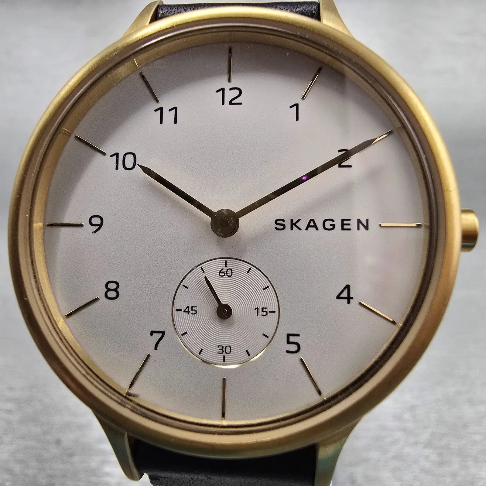 Skagen Anita Watch Women 34mm White Dial Gold Tone Round SKW2659 New Battery1