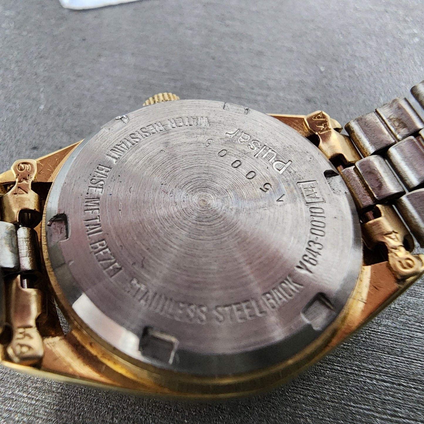 Pulsar President Watch Women 24mm Gold Dial Gold Tone Daydate Round New Batt NOS11