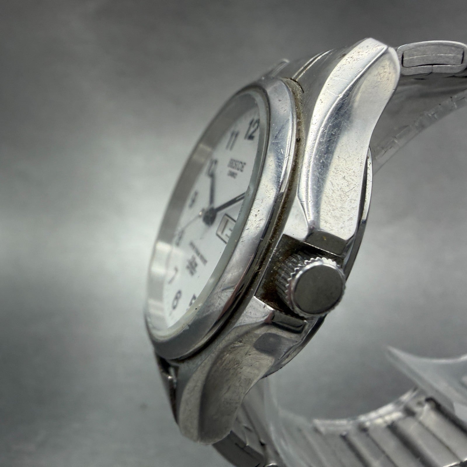Casio Beside Watch Men 35mm Silver Dial Steel Daydate Round BES-105 New Battery2