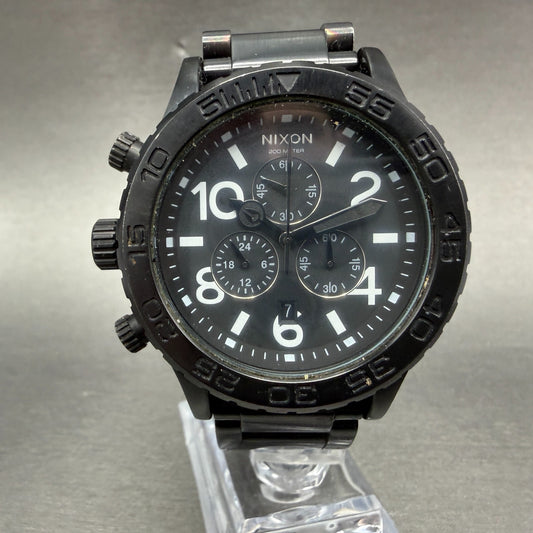 Nixon 42-20 Chrono Watch Women 42mm Black Dial Black Tone Date New Battery0