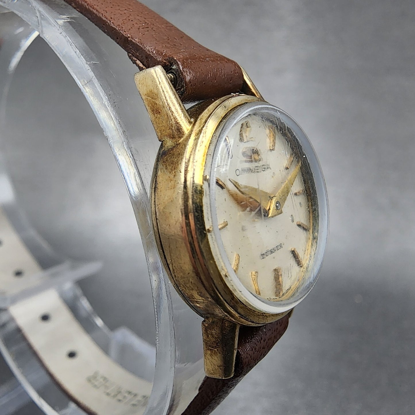 VTG Omega Turler Watch Women 19mm Cream Dial Gold Plated Manual Wind Runs Cal2444