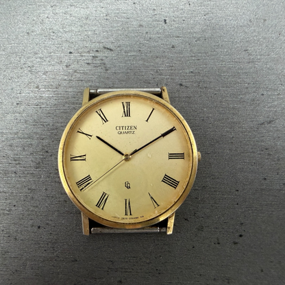 Citizen CQ Watch Men 33mm Champagne Dial Gold Tone Round 2830-263065 New battery0