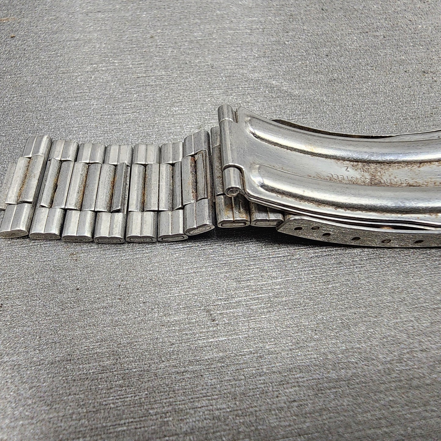 Seiko Bracelet 20mm Two Tone Stainless Steel Tri Folding Z271 End Links10