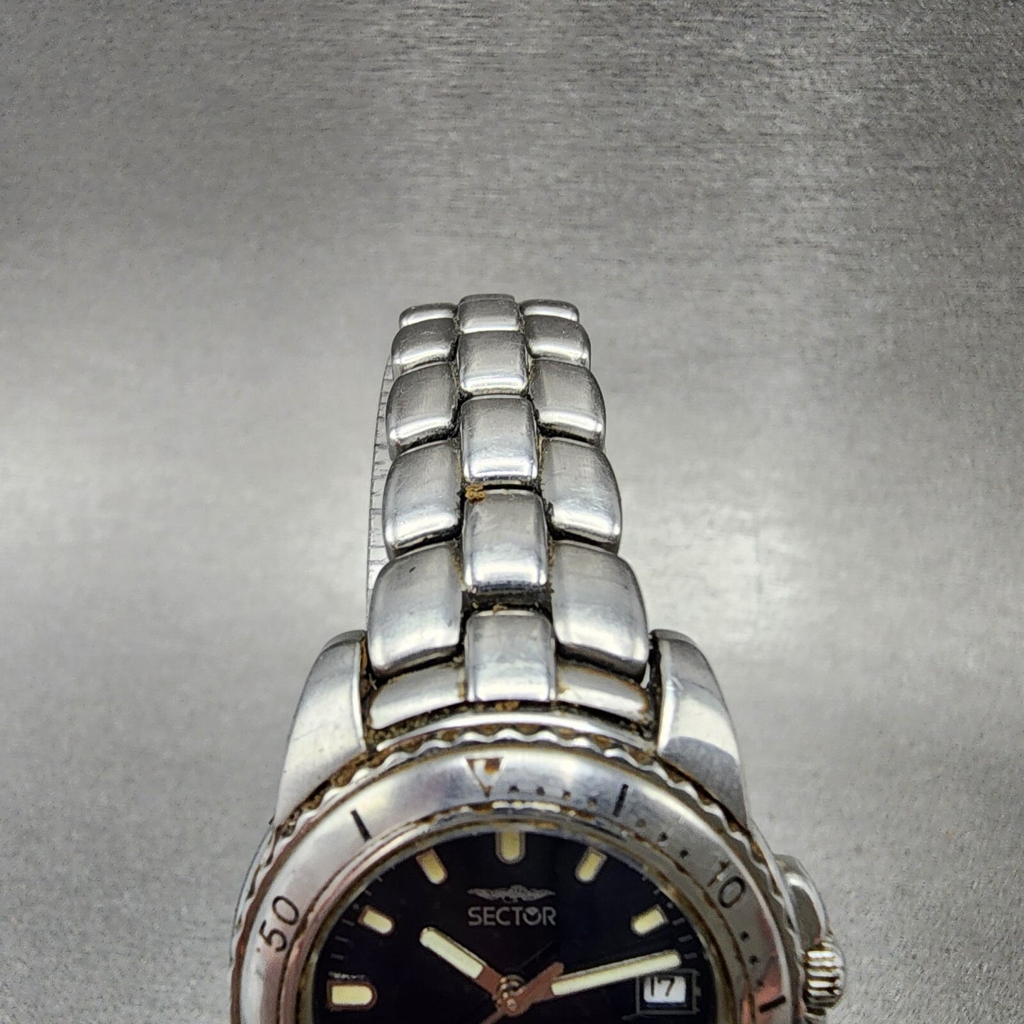 Sector ADV 5500 Dive Watch Women 29mm Blue Dial Steel Date Round New Battery4