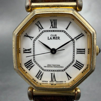 Citizen Club Lamer Watch Women 23mm White Dial Gold Tone Octagon New Battery VTG1