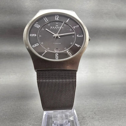 Skagen Sundby Watch Men 37mm Gray Dial Titanium Date 233XLTTM New Battery5