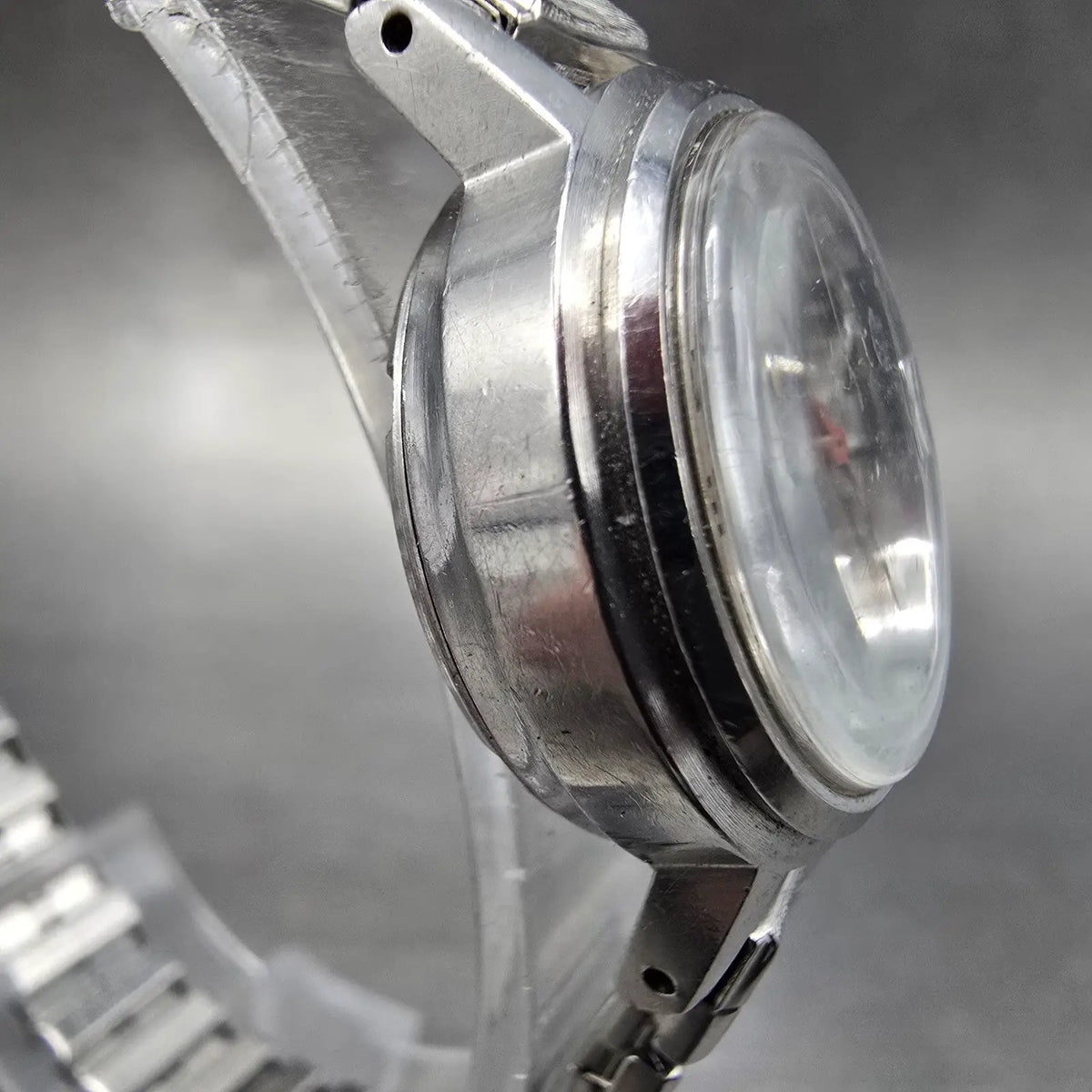 Seiko Automatic Watch Women 24mm Silver Dial Silver Tone Date 2205-0599 PARTS JP4