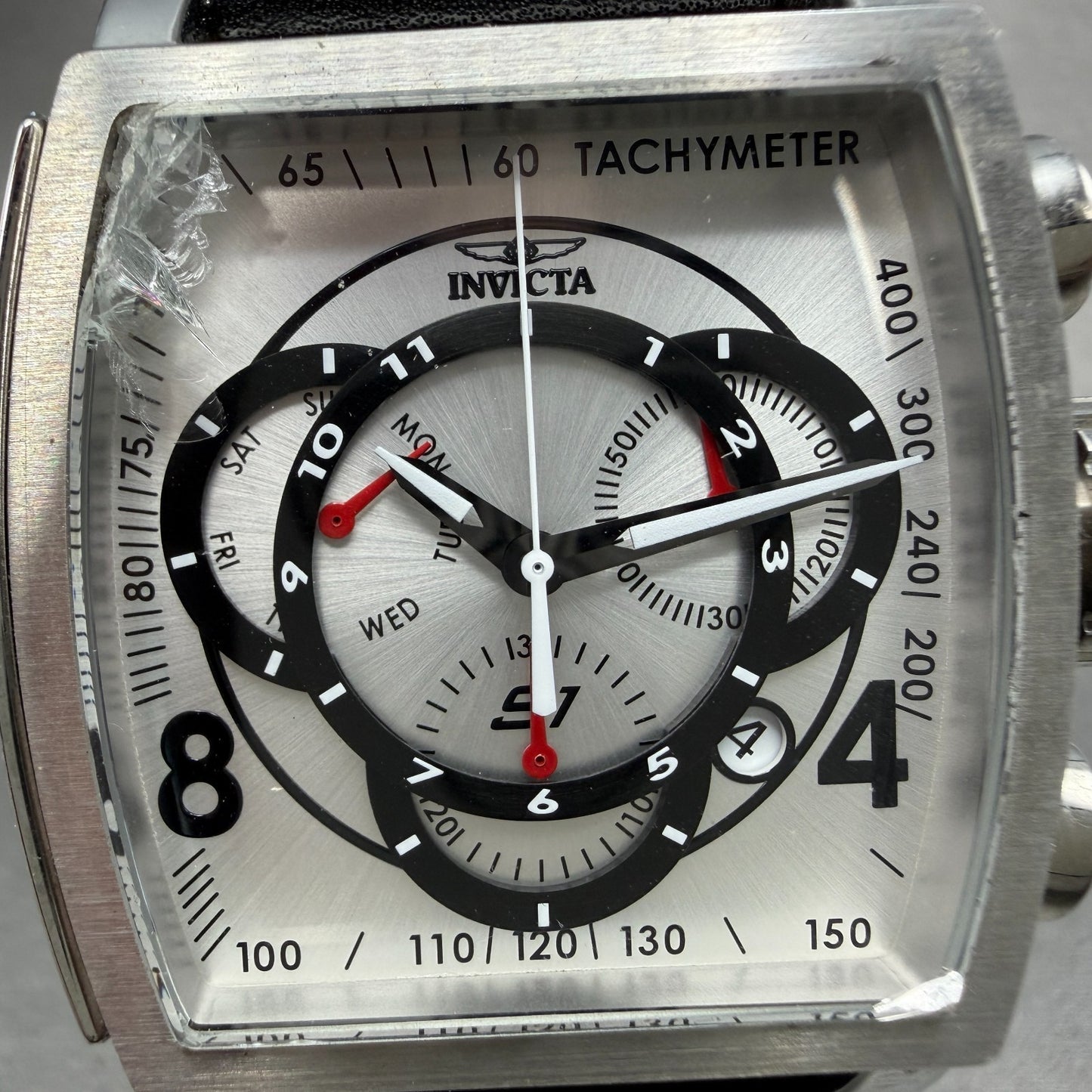 Invicta S1 Rally Chronograph Watch Men 49mm White Dial Steel 27918 New Batt1