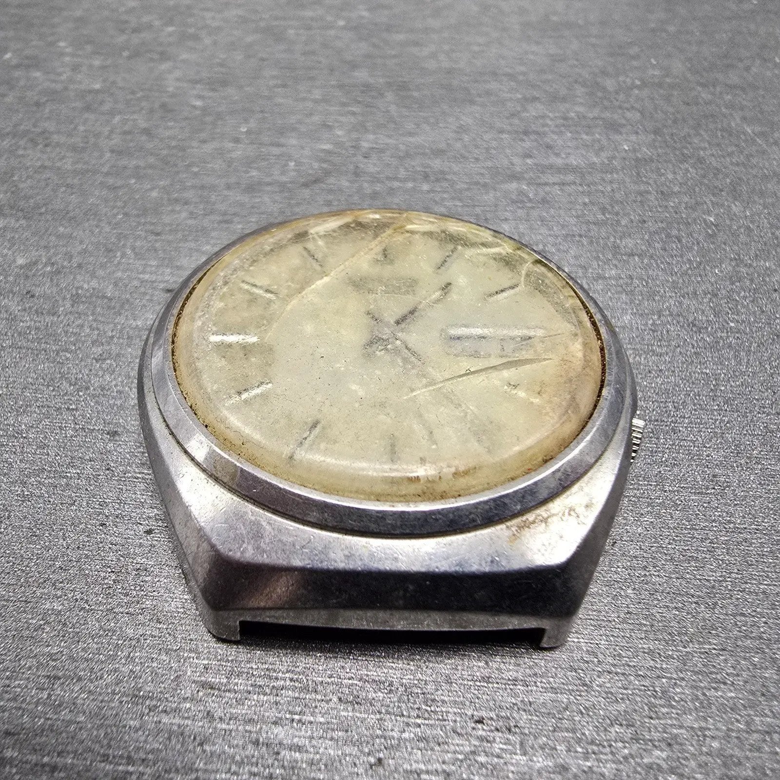 Seiko Automatic Watch Men 37mm Silver Dial Silver Tone Daydate 7009-8229 PARTS2