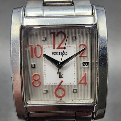 Seiko Lukia Tank Watch Women 24mm Silver Dial Silver Tone 7n820dk0 New Battery1