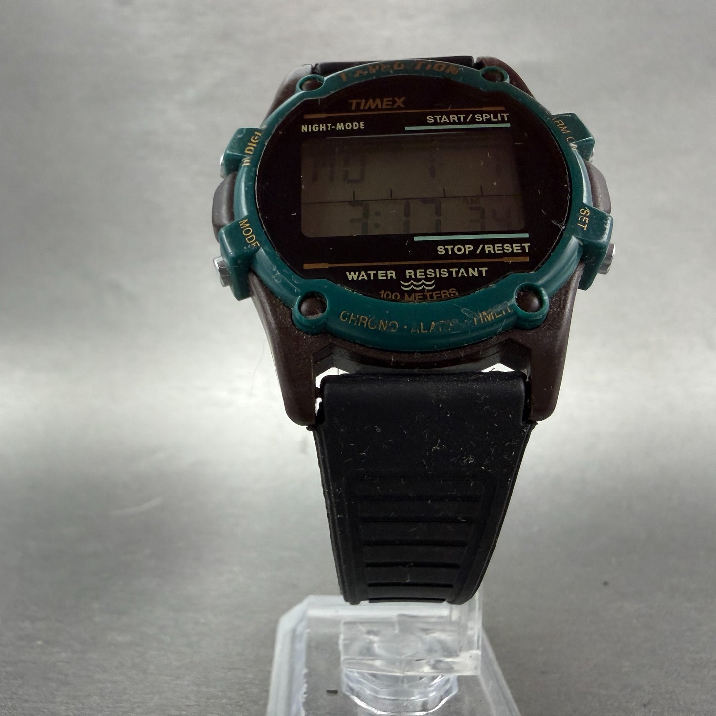 Timex Expedition Watch Men 40mm Digital Brown & Green Alarm Chrono New Battery5