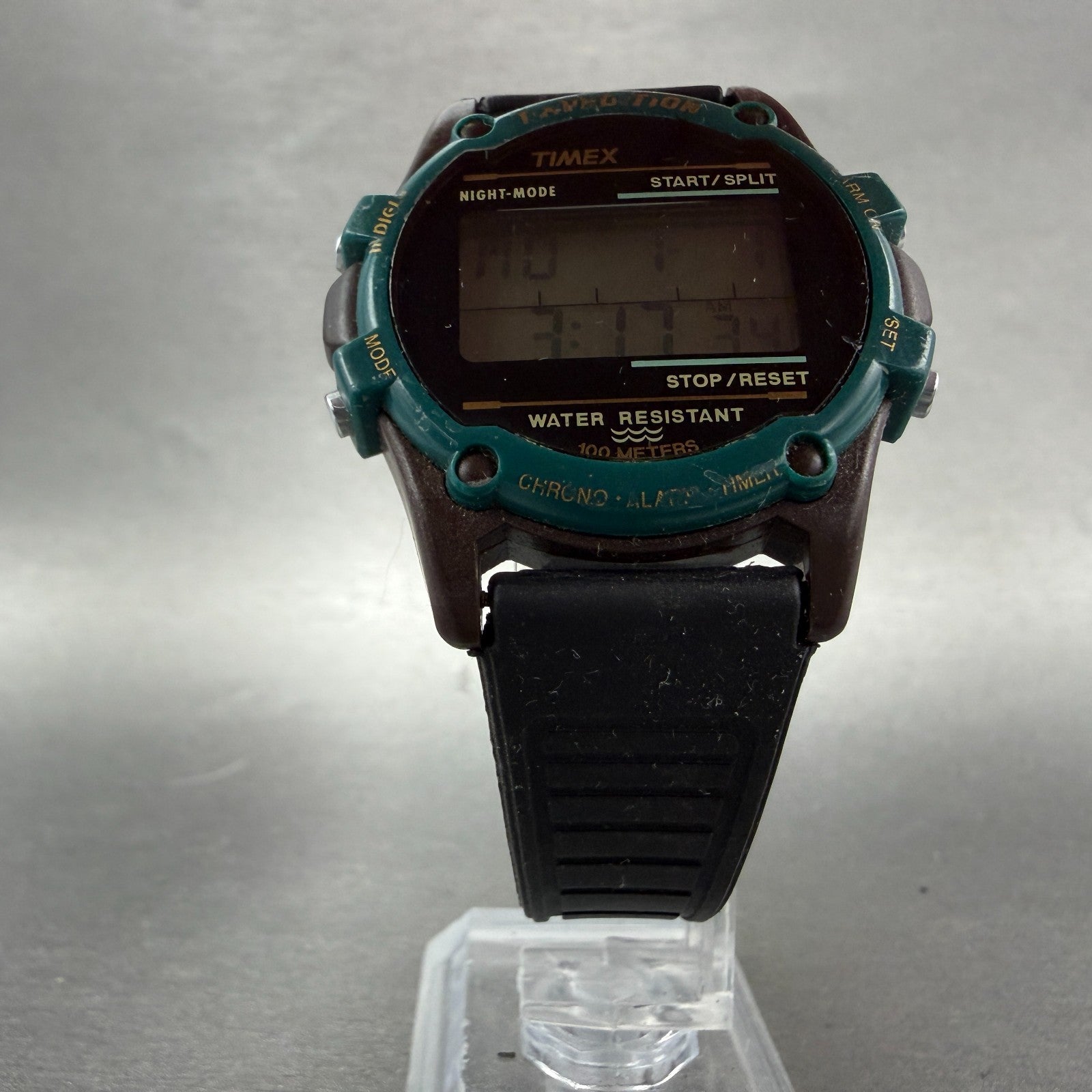 Timex Expedition Watch Men 40mm Digital Brown & Green Alarm Chrono New Battery5