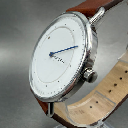 Skagen Horisont Watch Men 40mm White Dial Silver Tone SKW6487 New Battery2