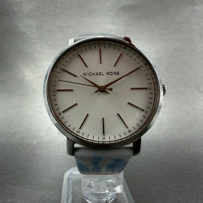 Michael Kors Pyper Watch Women 38mm White Dial Silver Tone Round MK-2917 New Bat5