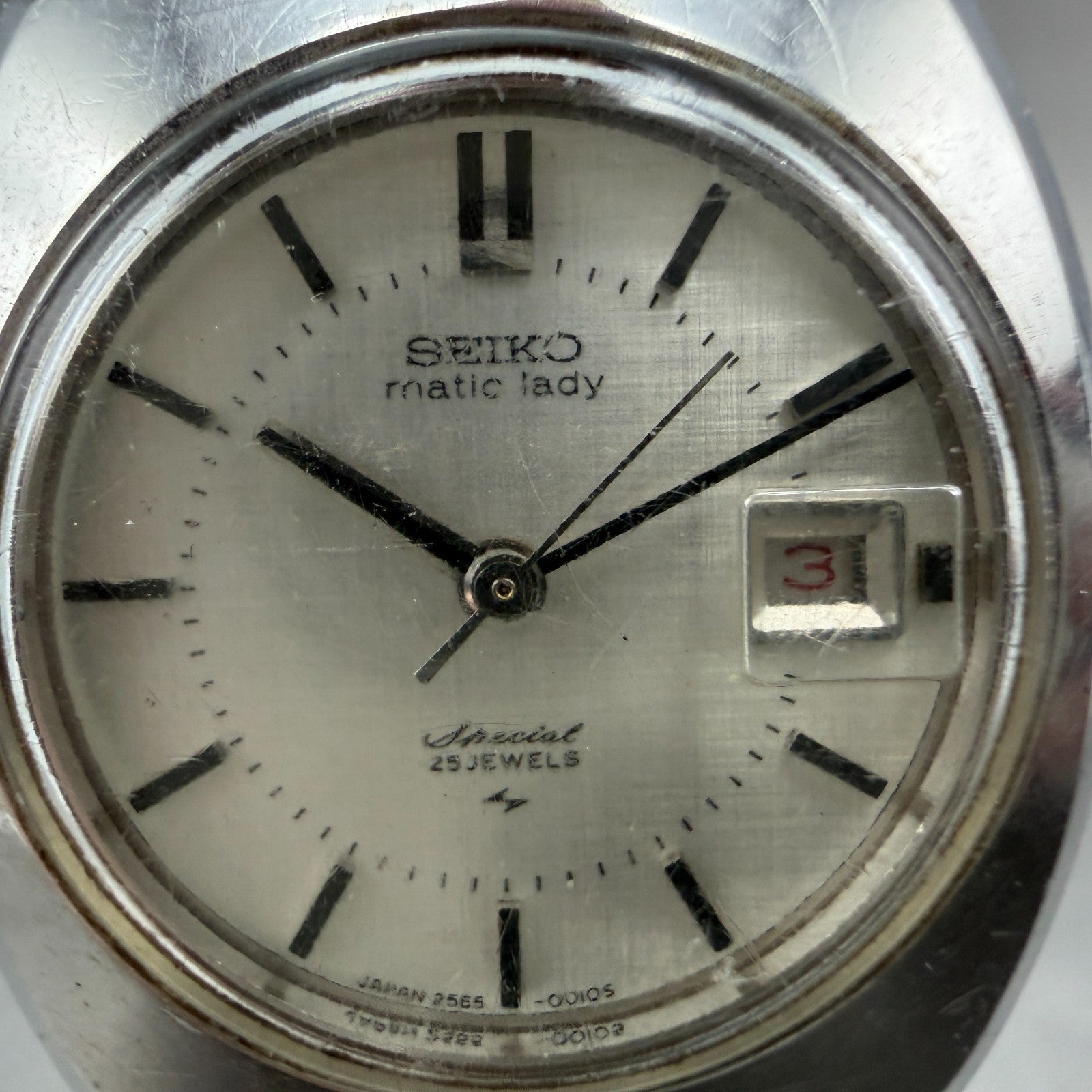 Seiko Matic Lady Special Watch Women 25mm Silver Dial Steel Date 2565-0010 PARTS2