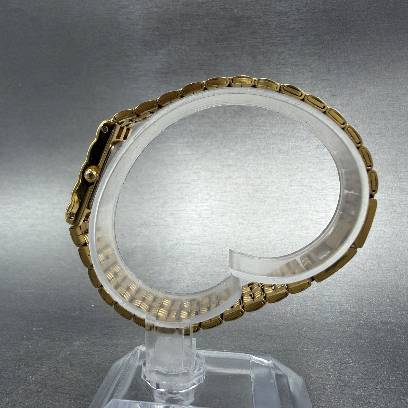 Bulova Tank Watch Women 14mm Champagne Dial Gold Tone 97P13 New Battery ABC6