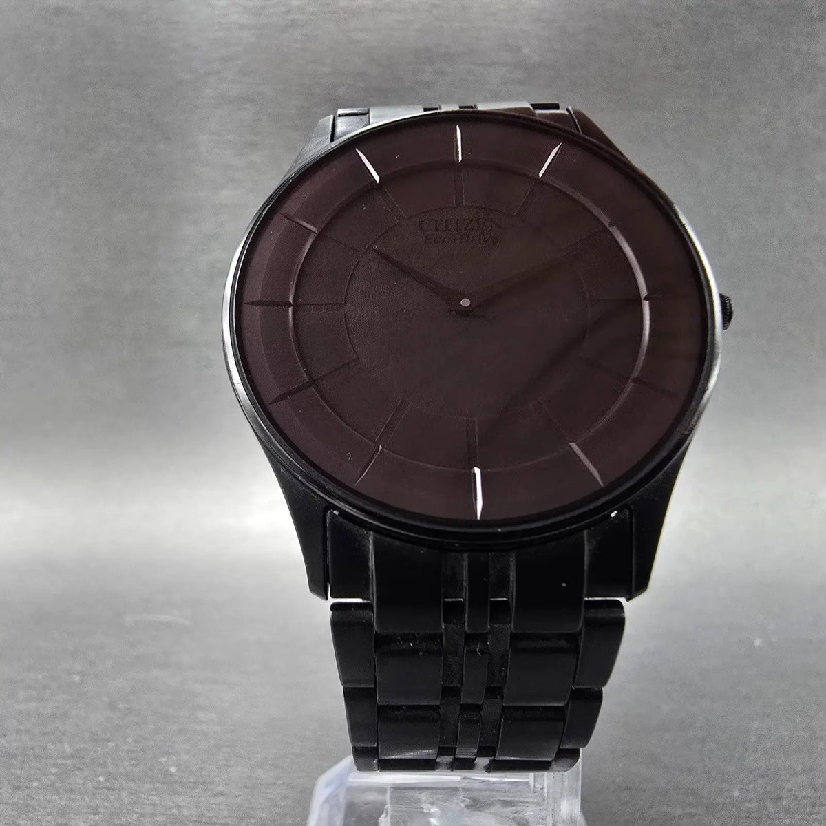 Citizen Stiletto Eco-Drive Watch Men 36mm Black Dial Black Case Round Works JP6