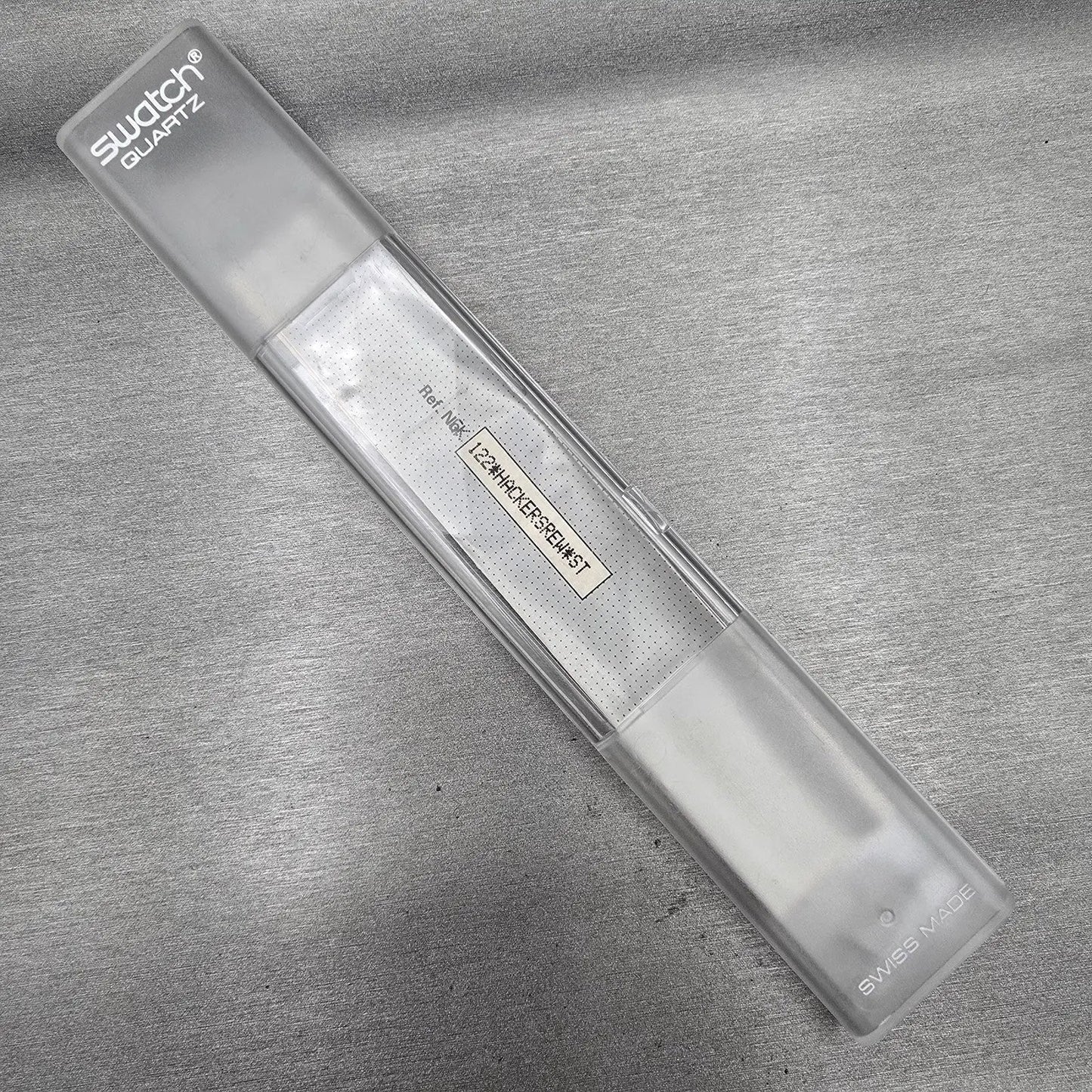 Swatch Gent SMALL IN BIG Watch Men 34mm White Dial Clear Case GK254 New Battery14