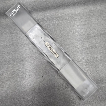 Swatch Gent SMALL IN BIG Watch Men 34mm White Dial Clear Case GK254 New Battery14