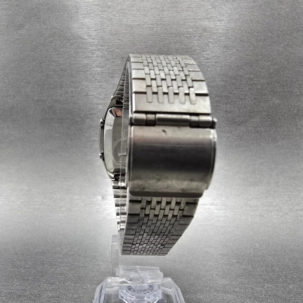 Seiko Calculator Watch Men 35mm Black Silver Alarm C359-5000 PARTS VTG8