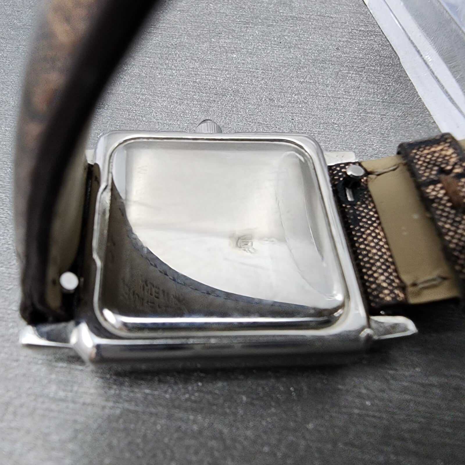 Tiffany & Co Tank Watch Women 23mm White Dial Steel Leather Band New Battery9