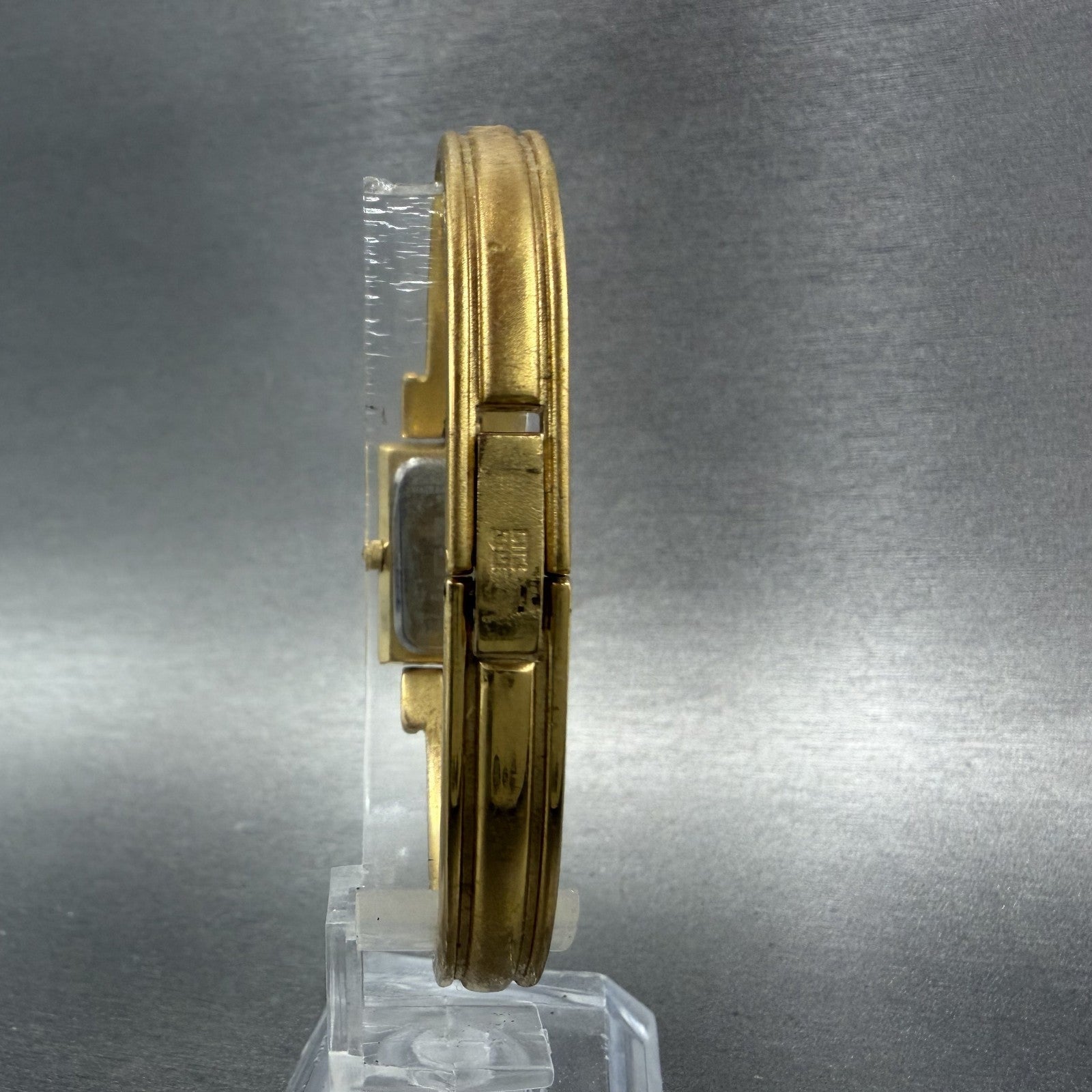 Givenchy Tank Watch Women 17mm Gold Dial Gold Tone Rectangle New Battery7