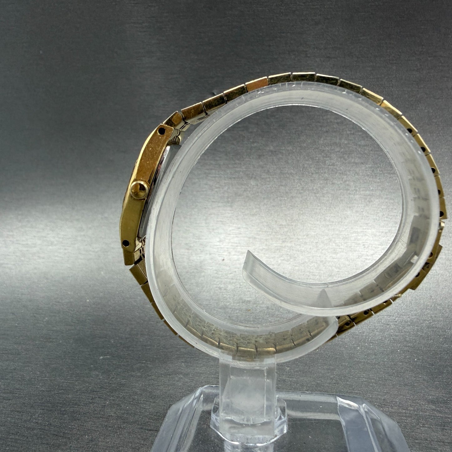 Seiko Watch Women 16mm Brown Dial Gold Tone Octagon 2C21-5470 New Battery HJ76