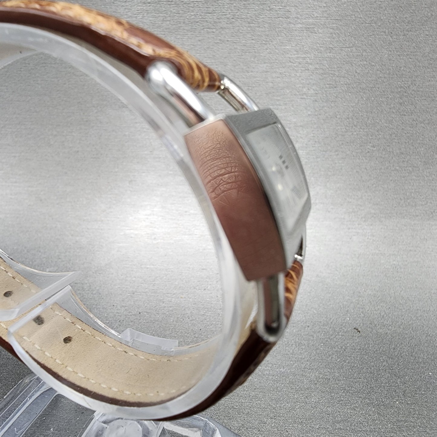 Coach Birdle Watch Women 24mm White Dial Silver Tone Rectangle 0275 PARTS4