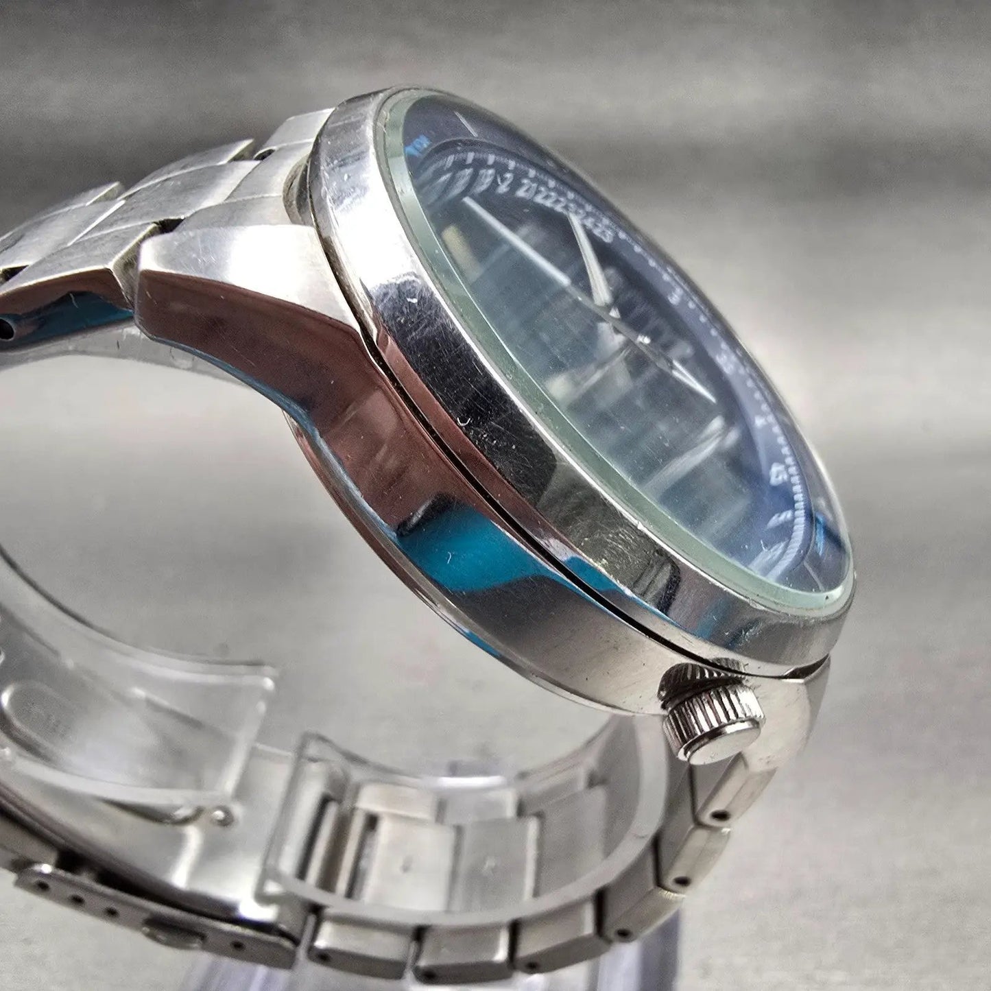 Seiko Wired Chronograph Watch Men 44mm Blue Dial Silver Tone VK68-KX20 New Batt3