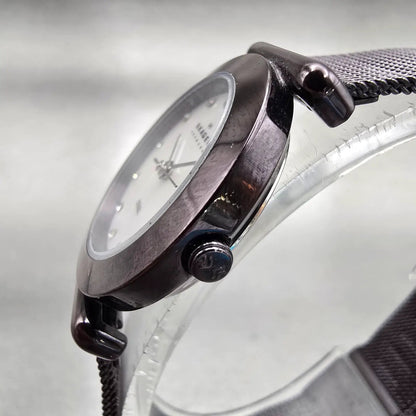 Skagen Steel Watch Women 25mm MOP Dial Dark Brown Tone Round 107SMMD New Battery2