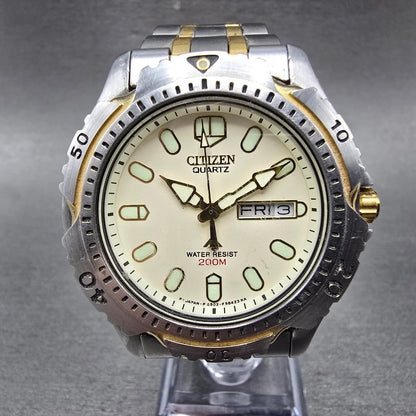 Citizen Promaster Dive Watch Men 40mm Cream Dial Two Tone Daydate READ!!! NewBat0