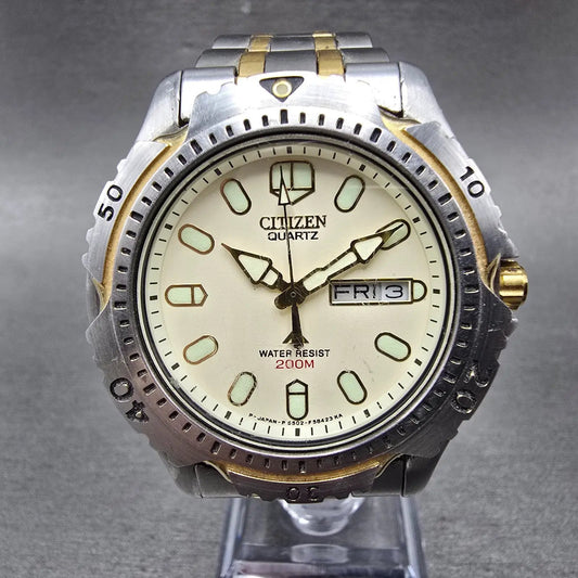 Citizen Promaster Dive Watch Men 40mm Cream Dial Two Tone Daydate READ!!! NewBat0