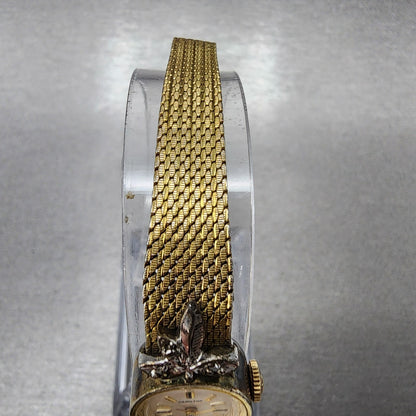 VTG Hamitlon Watch Women 14mm White Dial Gold Plated Oval Manual Wind PARTS