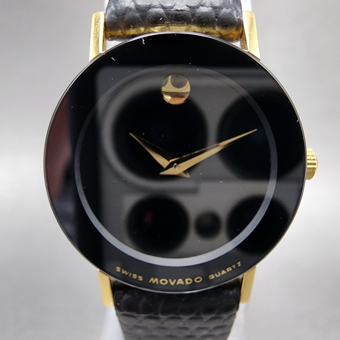 Movado Museum Watch Women 23mm Black Dial Black Tone Round 88.C1.825.2 New Batt1