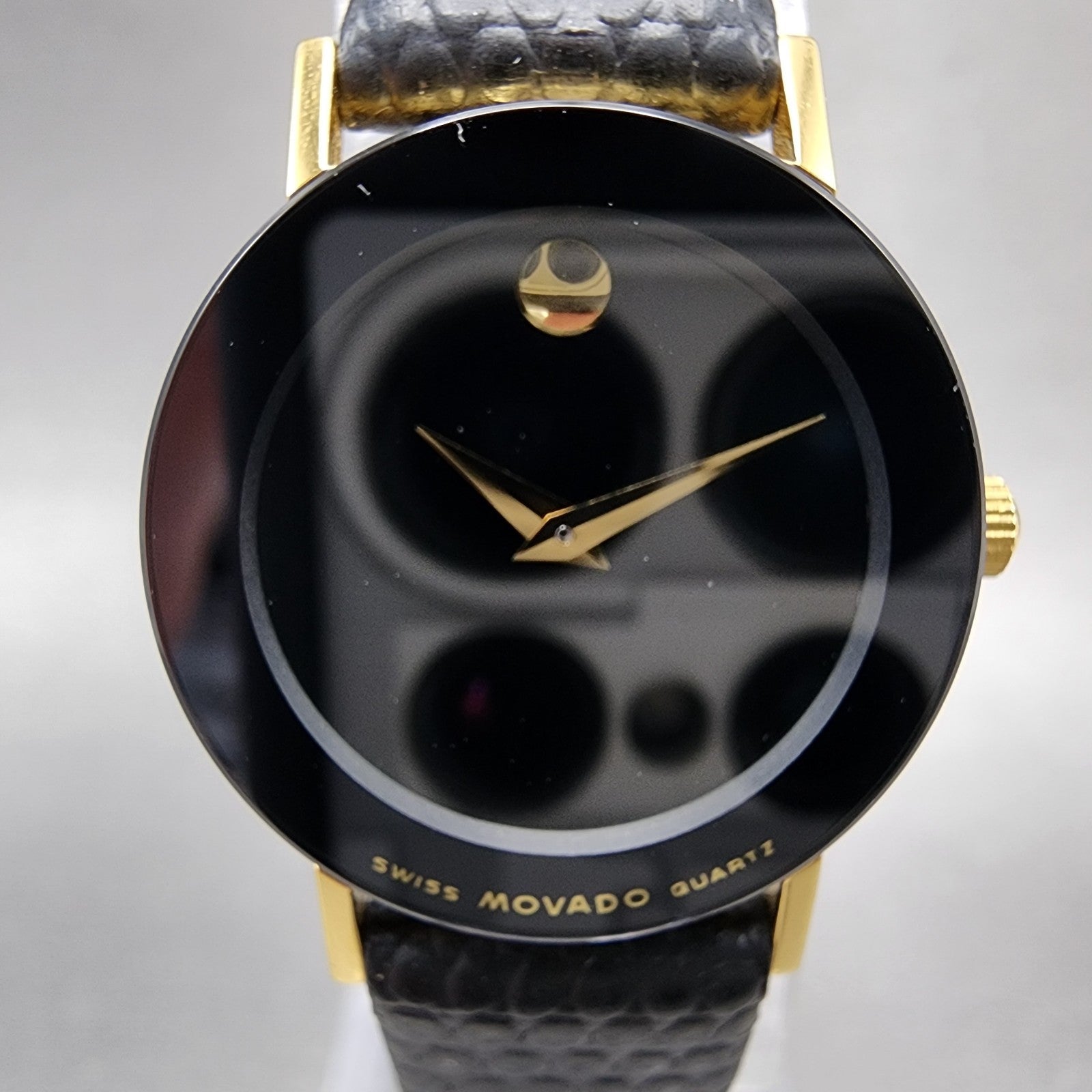Movado Museum Watch Women 23mm Black Dial Black Tone Round 88.C1.825.2 New Batt1