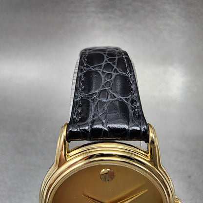 Movado Museum Watch Women 26mm Gold Dial Gold Tone Round 87 E4 9840 New Battery4