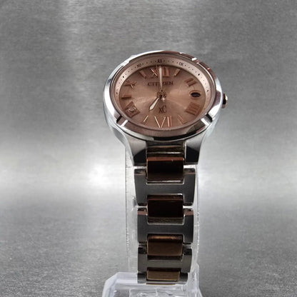 Citizen Eco-Drive Xc Watch Women 25mm Rose Dial Two Tone Date Atomic Round PARTS6