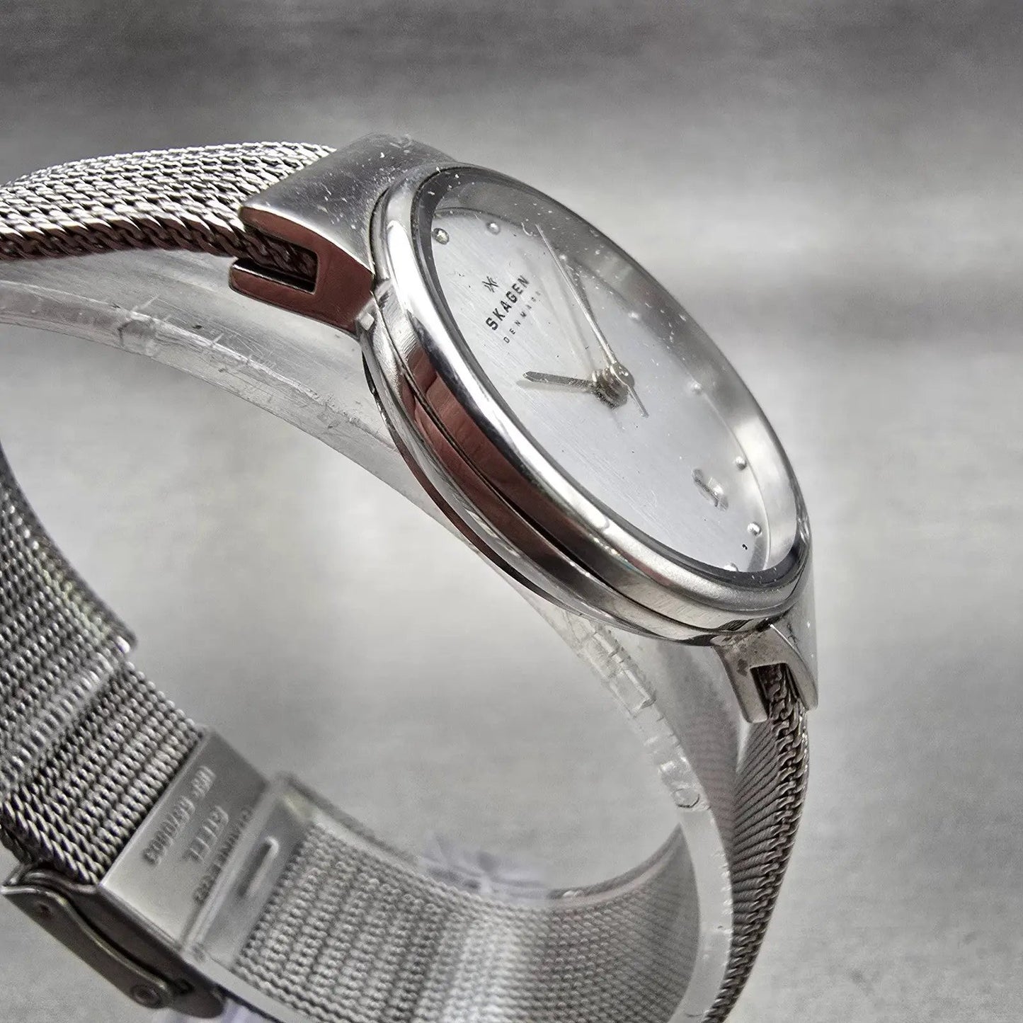 Skagen Watch Women 26mm Silver Dial Silver Tone Date Round  355SSS1 New Battery3
