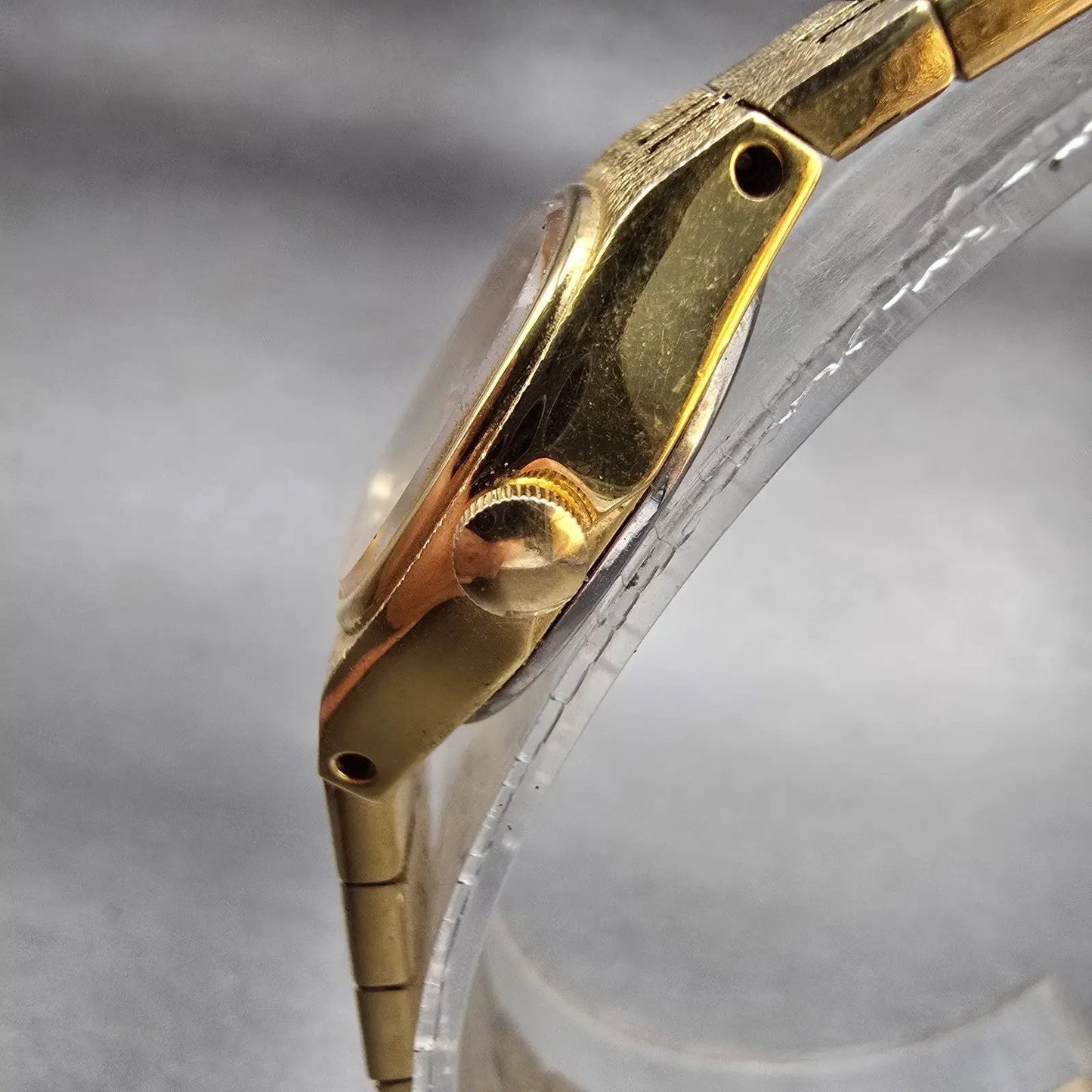 Seiko Watch Women 16mm Gold Dial Gold Tone Oval 7321-5399 New Battery Vintage2