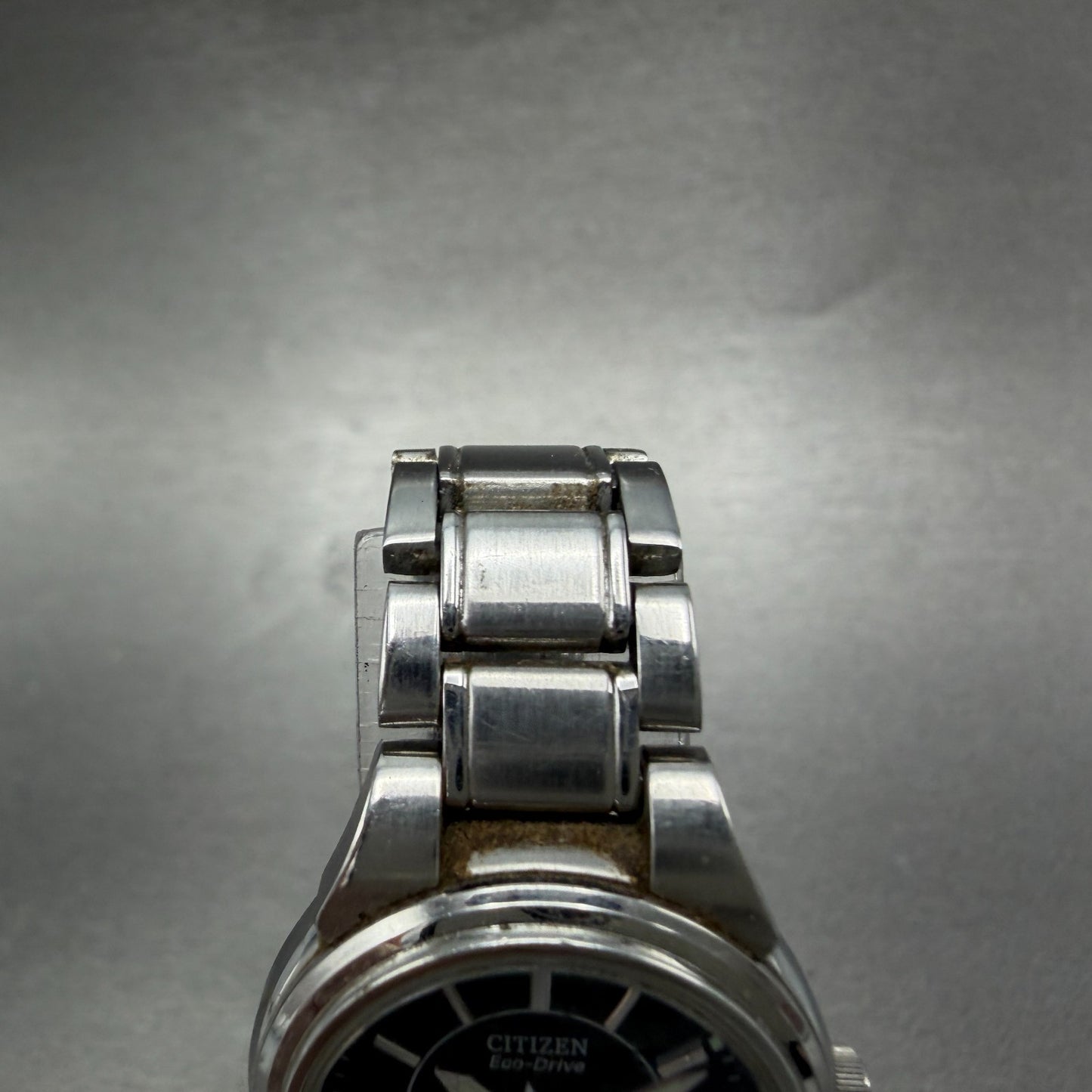 Citizen Eco-Drive Watch Women 25mm Black Dial Silver Tone Date Round Runs4