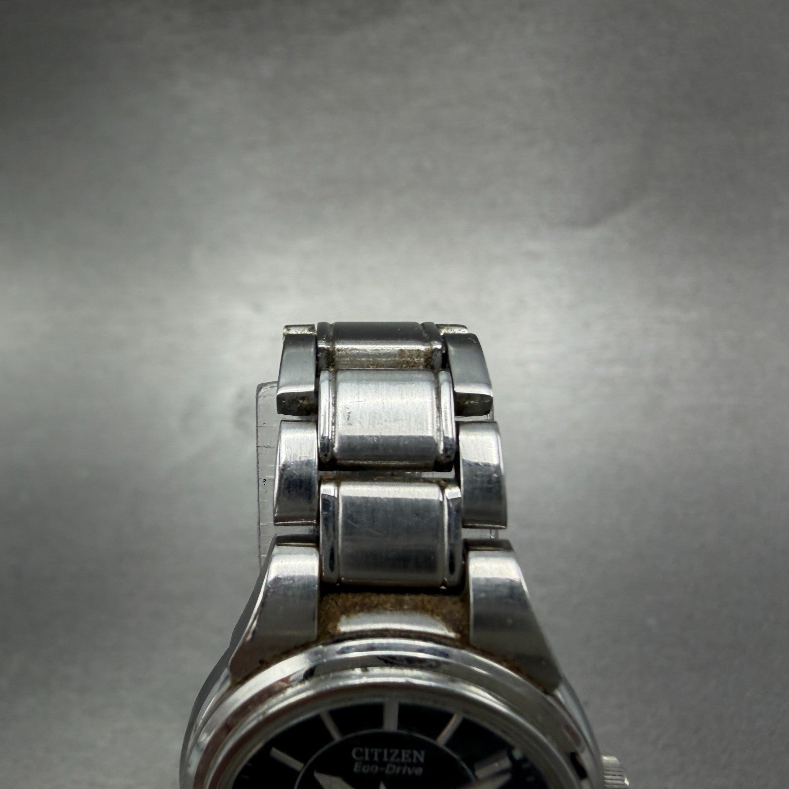 Citizen Eco-Drive Watch Women 25mm Black Dial Silver Tone Date Round Runs4