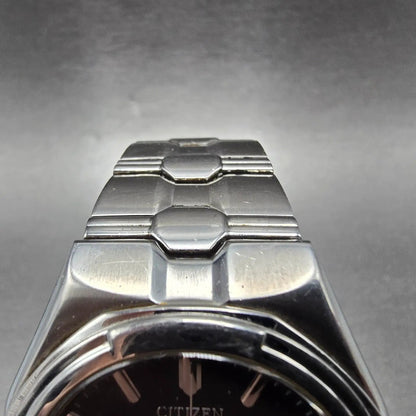 Citizen Eco-Drive Watch Men 38mm Black Dial Silver Date Round E110-S008697 Runs4