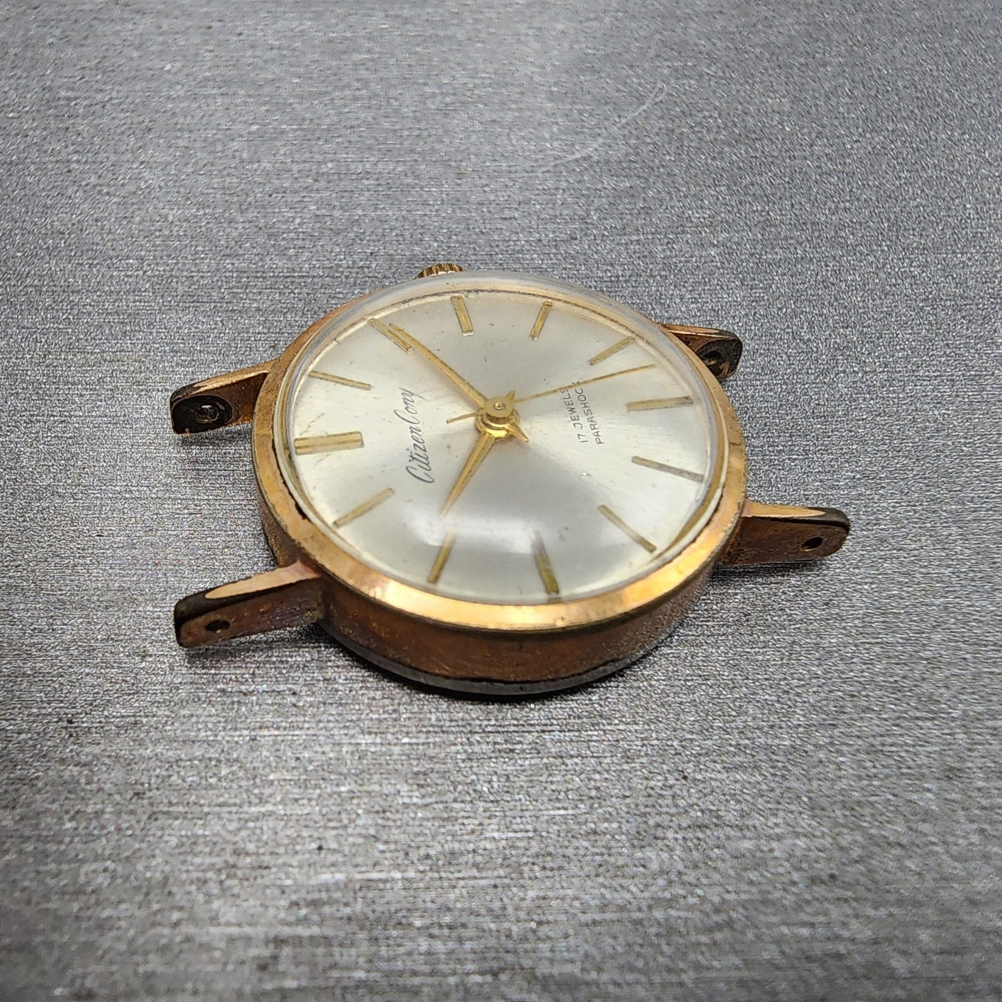 Citizen Cony Watch Women 25mm White Dial Gold Plated Manual Wind Runs VTG3