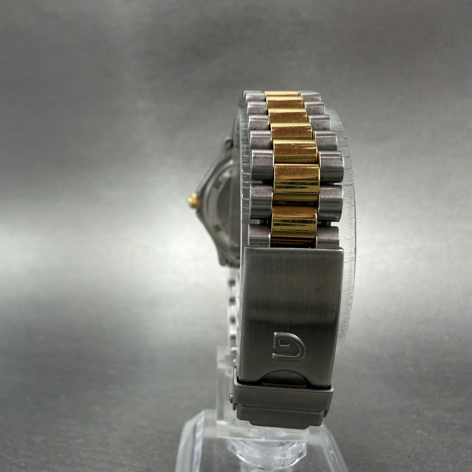 Gruen Dive Watch Women 28mm Gray Dial Two Tone Date Round 200-956.114 New Batt7