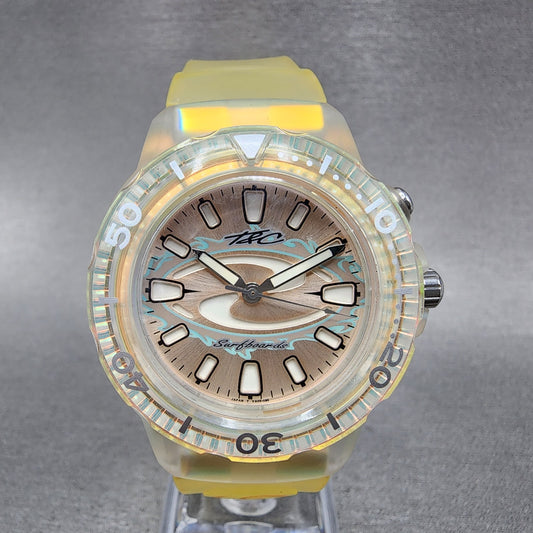 Orient Town & Country Dive Watch Men 40mm Pink Dial Clear Case Surfboard New bat0