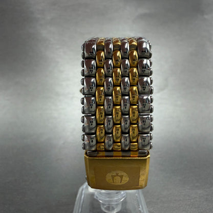 Bulova Watch Men 33mm Champagne Dial Two Tone Date Round New Battery Bracelet7