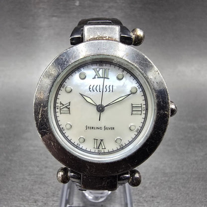 Ecclissi Sterling Silver Watch Women 32mm MOP Dial Round 22340 New Battery0