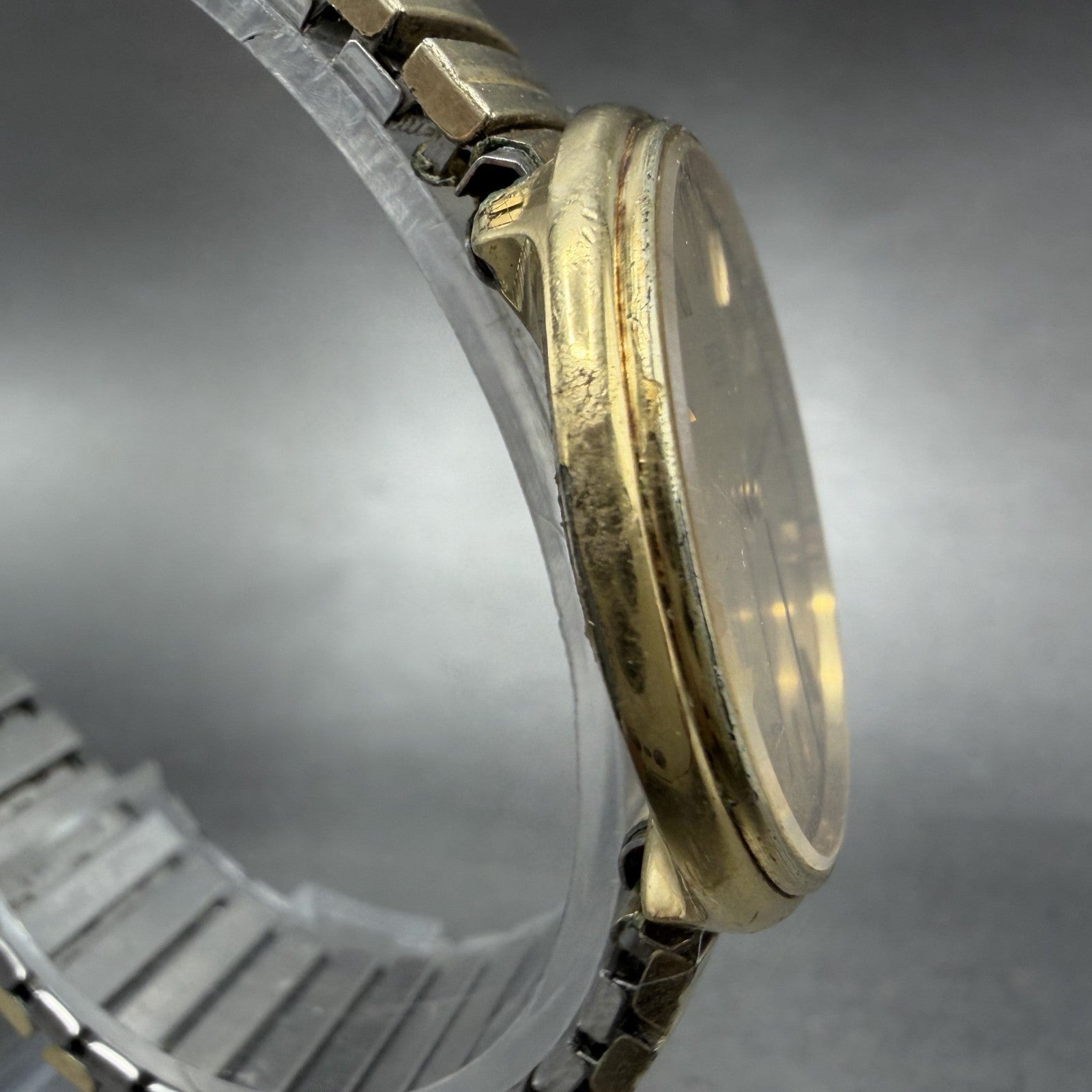 Seiko Watch Men 34mm Gold Dial Gold Tone Round 2620-0040 PARTS Vintage4