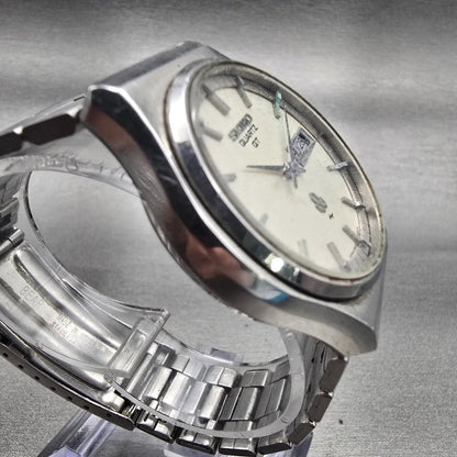 Seiko QT Watch Men 36mm Silver Dial Silver Tone Daydate Round 0823-8000 New Batt3
