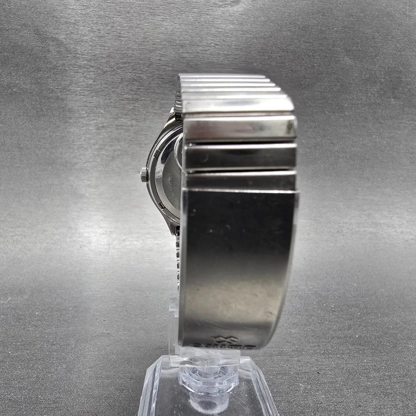 Seiko SQ Watch Men 37mm Black Dial Silver Tone Daydate 0903-8007 New Battery VTG7
